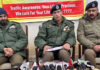 SSP Traffic, City Srinagar, Aijaz Ahmad, during a press conference on Wednesday. —Excelsior/Shakeel