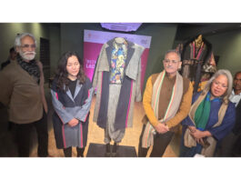 LG Kavinder Gupta posing along with others in Delhi on Saturday.