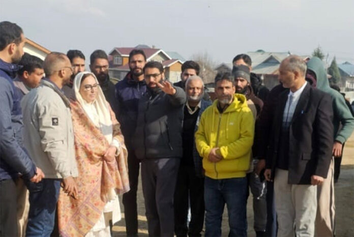 Waqf Board Chairperson, Dr Darakshan Andrabi during visit to Chrar-i-Sharief on Tuesday.