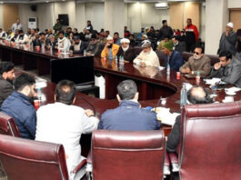 Minister Javed Rana during outreach prog on Sunday.