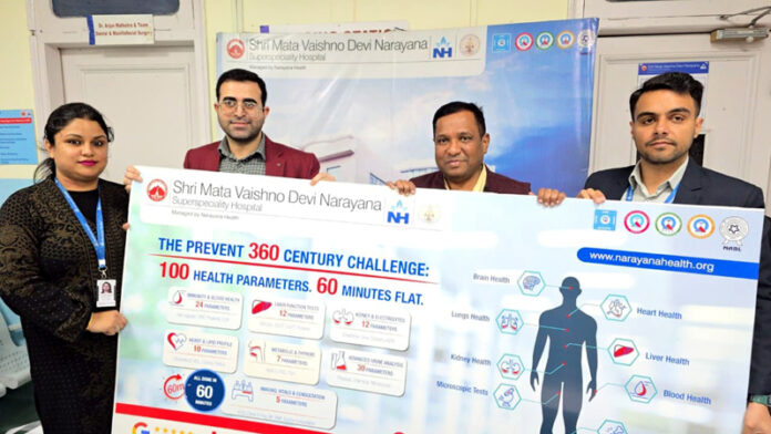 Dr M M Mathavan and others launching diagnostic initiative- “Prevent 360 Century Package.”