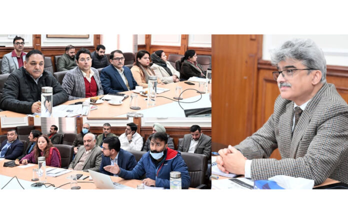 CS chairing a meeting at Jammu on Tuesday.