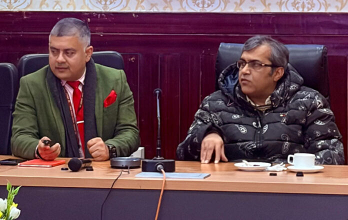 Amit Sharma, DCO attending a meeting in Leh.