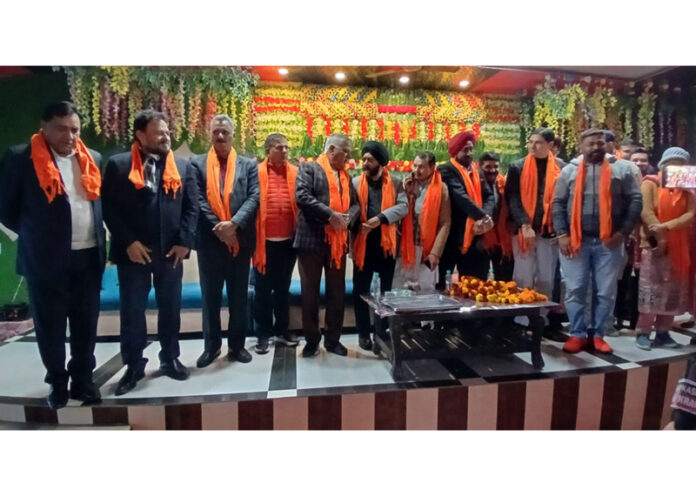 Members of J&K Jatt Sabha posing for a group photograph in Kathua.