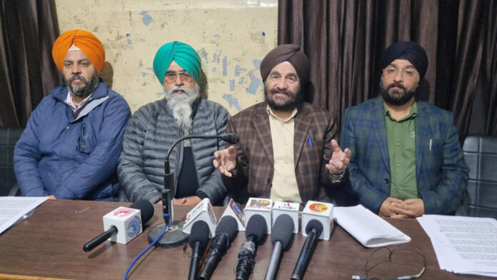 NSF chairman Varinderjet Singh addressing press conference in Jammu.