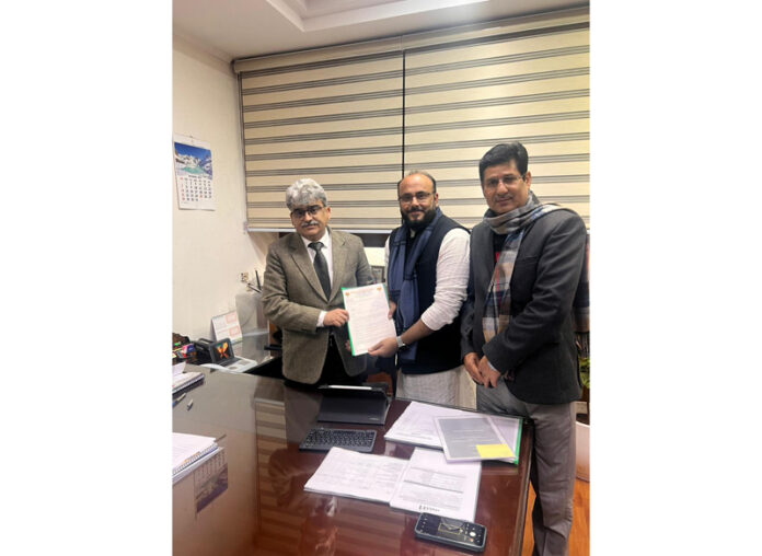 A delegation of BJP KDD during meeting with CS in Jammu. A delegation of BJP KDD during meeting with CS in Jammu.