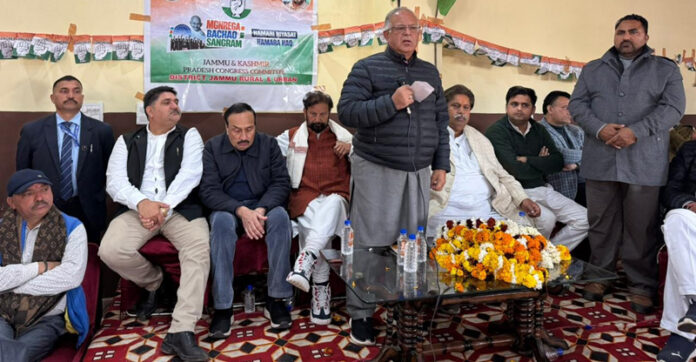 JKPCC president, TH Karra addressing party meeting at Dansal in Nagrota Constituency of Jammu on Thursday. JKPCC president, TH Karra addressing party meeting at Dansal in Nagrota Constituency of Jammu on Thursday.