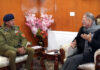 DGP Mukesh Singh meeting LG Ladakh on Friday.