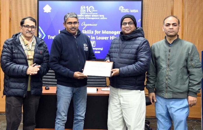 Participants being awarded certificates on conclusion of trekking-based leadership skills MDP at IIM Jammu. Participants being awarded certificates on conclusion of trekking-based leadership skills MDP at IIM Jammu.