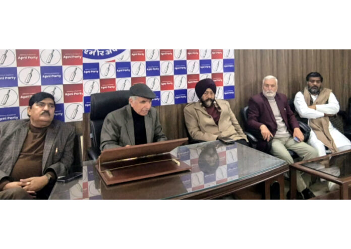Apni Party leaders during a meeting in Jammu. Apni Party leaders during a meeting in Jammu.