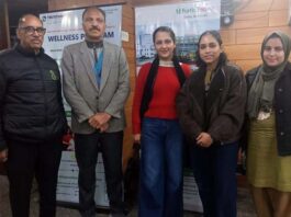 Dr Swati Mahajan posing with her team after a heart check-up camp at Jammu.