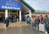 Rush of passengers at Anantnag Railway Station on Sunday. — Excelsior/Sajad Dar