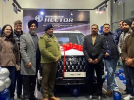 DIG Shiv Kumar Sharma launching all new Hector in Jammu.