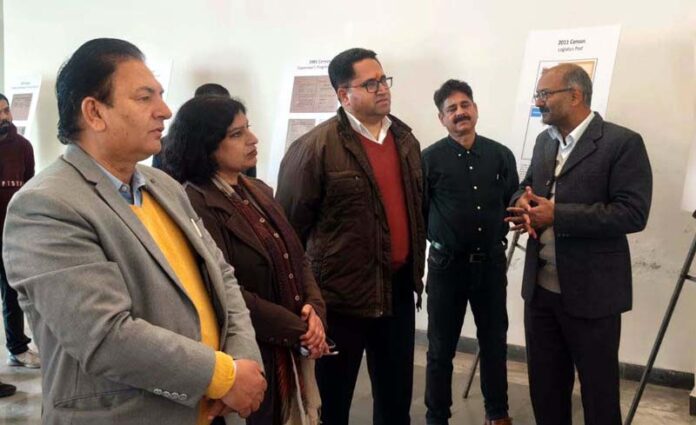 K K Sidha, Director, Archives, Archaeology and Museums during visit to an exhibition in Jammu.