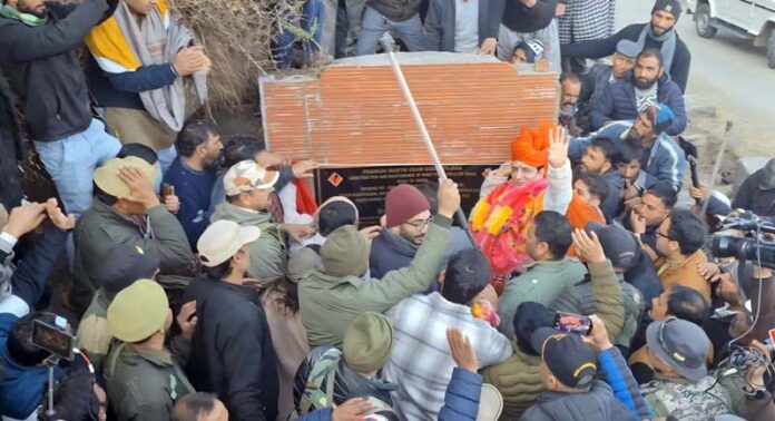 MLA Shakti Raj Parihar inaugurating a road in Doda. MLA Shakti Raj Parihar inaugurating a road in Doda.