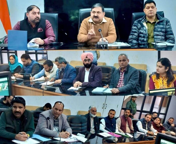 DC Ashok Kumar Sharma chairing a meeting of the district-level committee under the Narco Coordination Centre (NCORD) in Poonch.