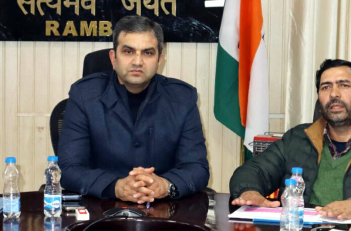 DC Ramban, Mohammad Alyas Khan chairing a review meeting to assess the progress of the schemes being implemented by the Rural Development Department (RDD). DC Ramban, Mohammad Alyas Khan chairing a review meeting to assess the progress of the schemes being implemented by the Rural Development Department (RDD).