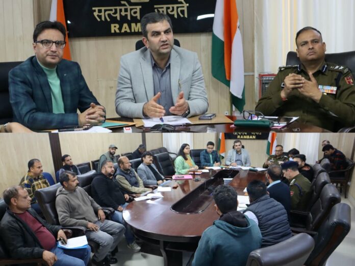 DC Ramban Mohammad Alyas Khan chairing the District Level Telecom Committee meeting to review the overall telecom service.