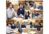 Divisional Commissioner Anshul Garg, along with Secretary Transport, Avny Lavasa chairing a meeting to review the removal of bottlenecks for water transport in River Jhelum.