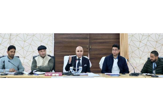 DC Pankaj Kumar Sharma chairing a meeting in Kishtwar DC Pankaj Kumar Sharma chairing a meeting in Kishtwar