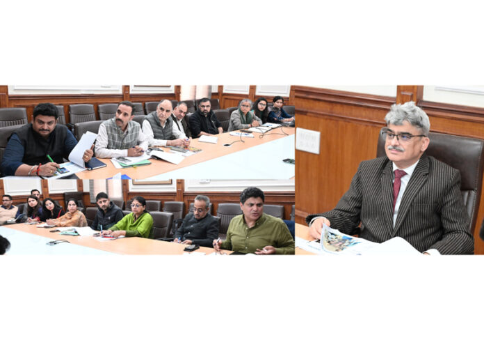 Chief Secretary Atal Dulloo chairing a meeting at Jammu.