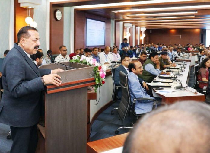 Union Minister Dr. Jitendra Singh addressing ‘Pre-Retirement Counselling Workshop’ at Guwahati on Monday.
