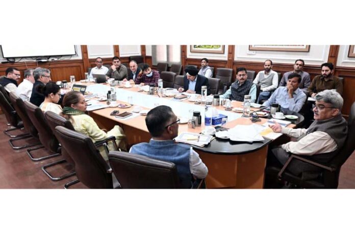 Chief Secretary chairing a meeting on Saturday.