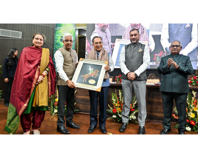 Chief Justice (Retd) Tashi Rabstan, JU Vice-Chancellor Prof Umesh Rai and others during inaugural of Intl Documentary Film Festival on Monday. Chief Justice (Retd) Tashi Rabstan, JU Vice-Chancellor Prof Umesh Rai and others during inaugural of Intl Documentary Film Festival on Monday.