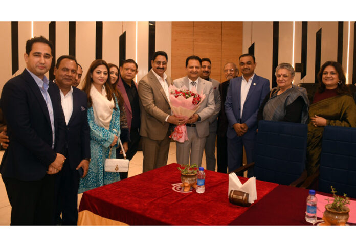 Vijay Saraf posing along with other members of Amar Singh Club in Jammu.