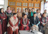 LBA Women's Wing addressing media in Leh on Saturday.