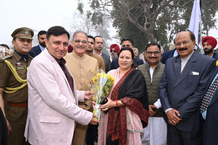 LG Ladakh Kavinder Gupta getting a warm reception at Government College Gurdaspur in Punjab. LG Ladakh Kavinder Gupta getting a warm reception at Government College Gurdaspur in Punjab.