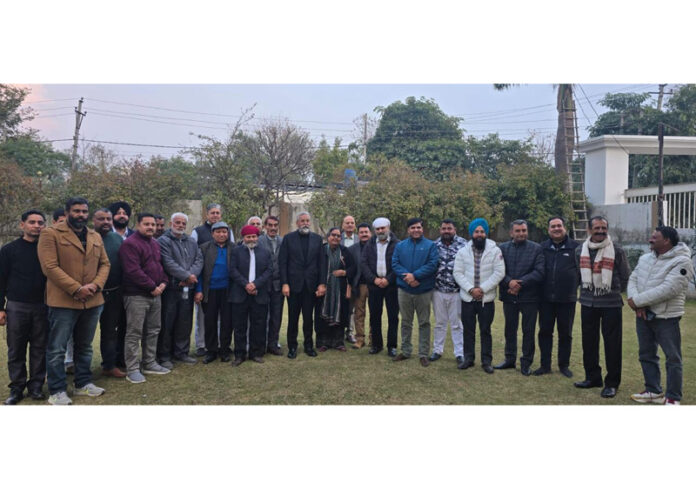 All India Jat Mahasabha leaders during a meeting at Babliana on Monday.