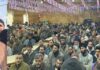 Apni Party president Altaf Bukhari addressing party convention at Charar-e-Sharief on Saturday.