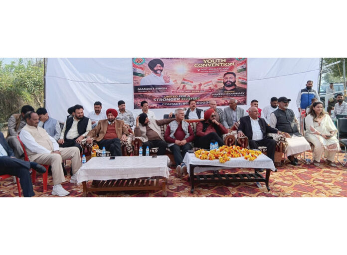 Manjit Singh along with others during a meeting on Sunday.