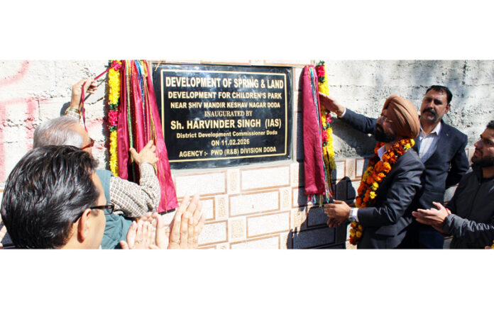 DC Doda inaugurating newly developed civic amenity on Wednesday.