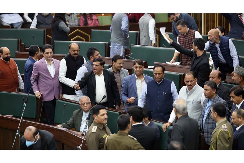 BJP MLAs staging walkout on Monday.