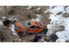 Car rolls down into a gorge in Mandi area of Poonch on Sunday.