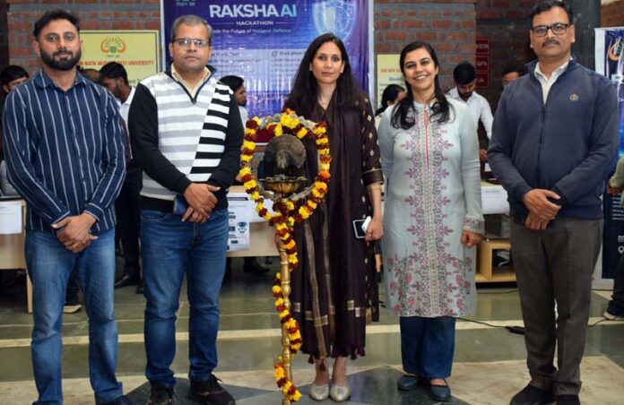 Guests during Raksha AI Hackthon at SMVDU.