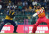 Zimbabwe's captain Sikandar Raza playing a shot during match against Sri Lanka in Colombo.