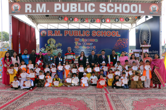 Students posing along with certificates during a programme.