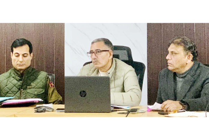 DC Kathua chairing a District Road Safety Committee meeting on Monday.