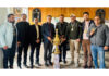 Team members and others posing along with Sanjeev Verma, Chief Election Commissioner, J&K.