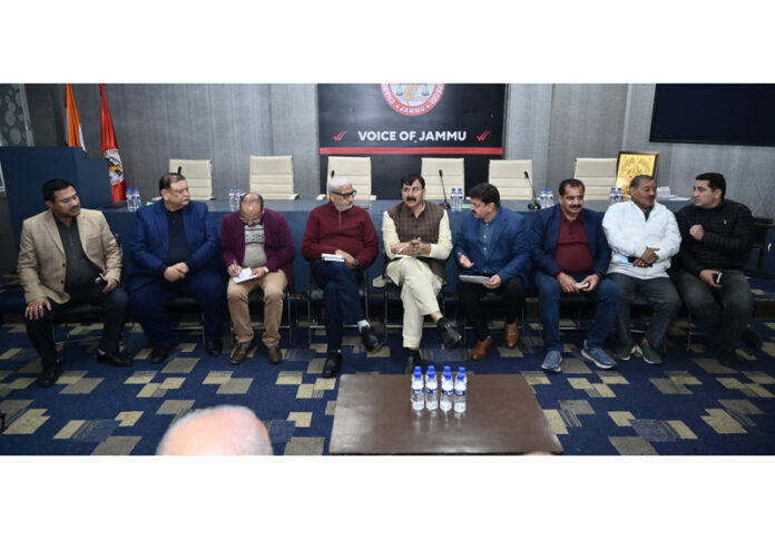 BJP MLAs during meeting with CCI office bearers in Jammu.