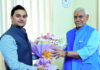 Martand Singh, Director, Amar Singh Sports & Youth Initiative meeting LG Manoj Sinha.