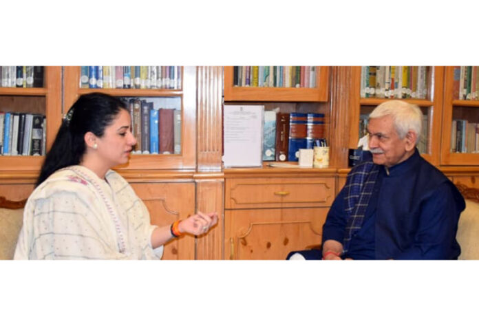 Social worker Rouble Nagi meeting LG on Wednesday.