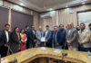 MLA, Mata Vaishno Devi constituency Katra , Baldev Raj Sharma submitting a memorandum to Members of High Level Committee at Katra on Wednesday.