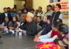 BJP MP Gulam Ali Khatana addressing a press conference at Poonch.