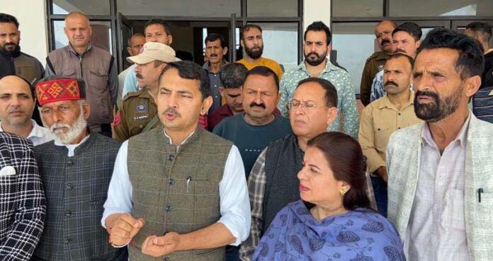 MLA Udhampur East Ranbir Singh Pathania along with officers and locals at GDC Udhampur. MLA Udhampur East Ranbir Singh Pathania along with officers and locals at GDC Udhampur.