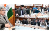 Chief Secretary chairing a meeting at Jammu on Thursday.
