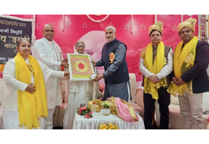 Sham Lal Sharma being felicitated by Brahma Kumaris in Jammu on Sunday. Sham Lal Sharma being felicitated by Brahma Kumaris in Jammu on Sunday.